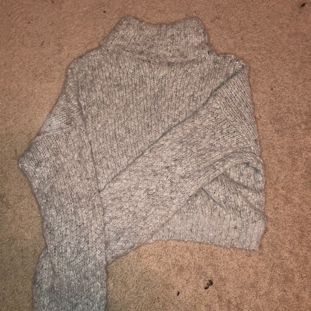 Silver/ gray cropped turtle neck
